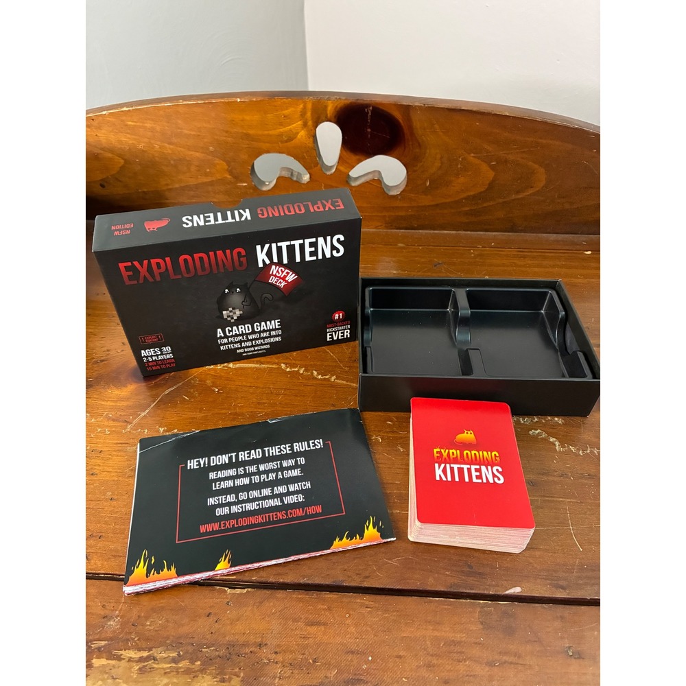 Exploding Kittens Card Game Unisex OS Black NSFW Edition Adult Party Game